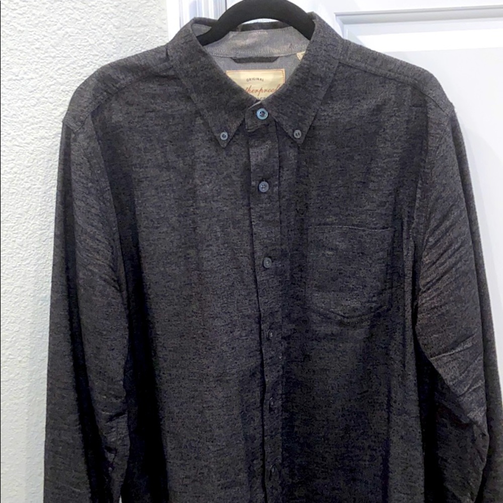 Dark charcoal soft casual button up